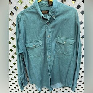 Eddie Bauer Green Casual Button Down Shirt